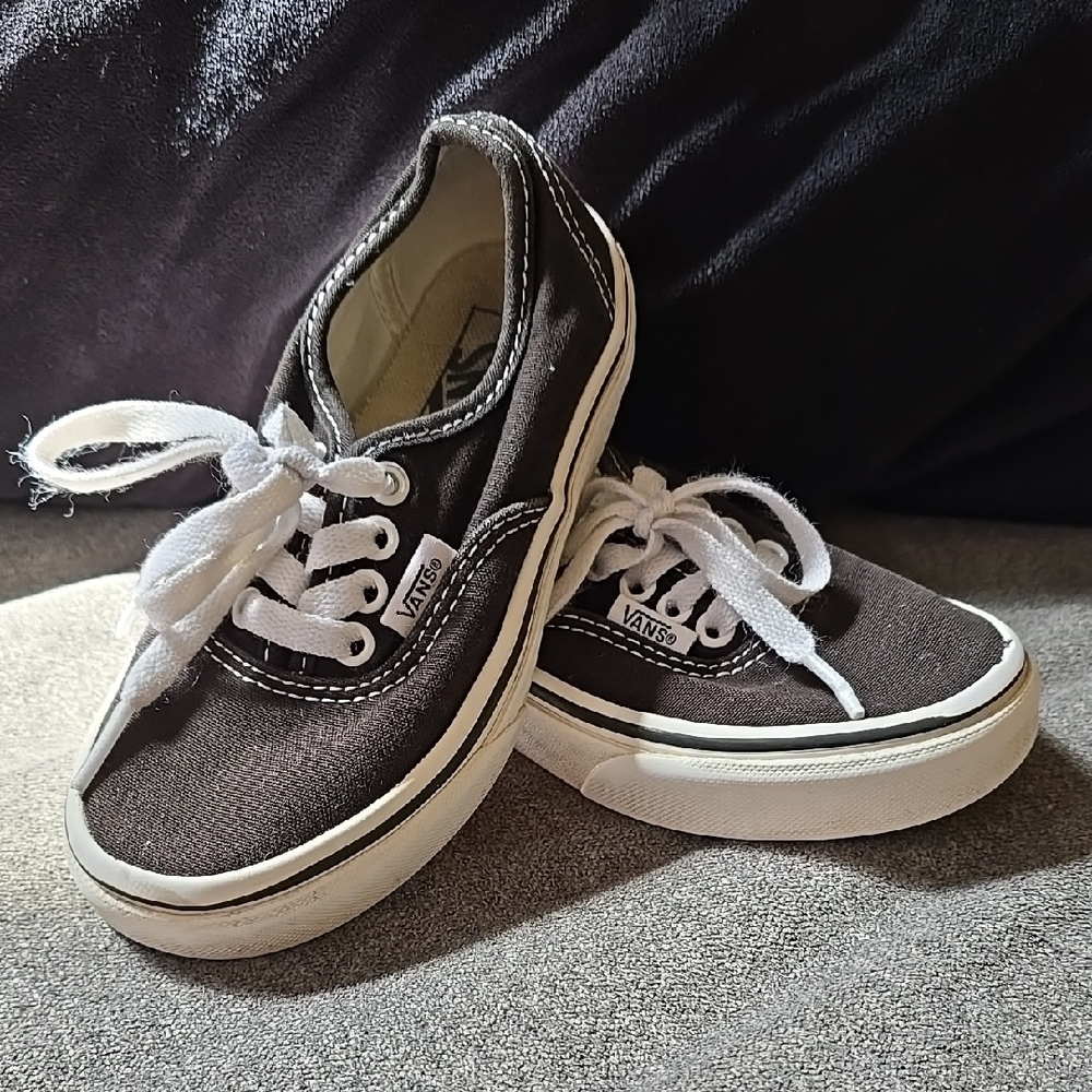 Size 12 Vans Kids Black Canvas Sneakers